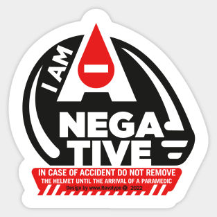 Blood Type Helmet Identifier A NEGATIVE Sticker